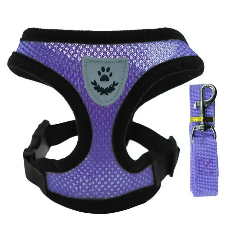 Dog Vest Walking Leash for Puppy Dog Cat Collar Polyester Adjustable Mesh Dog fo